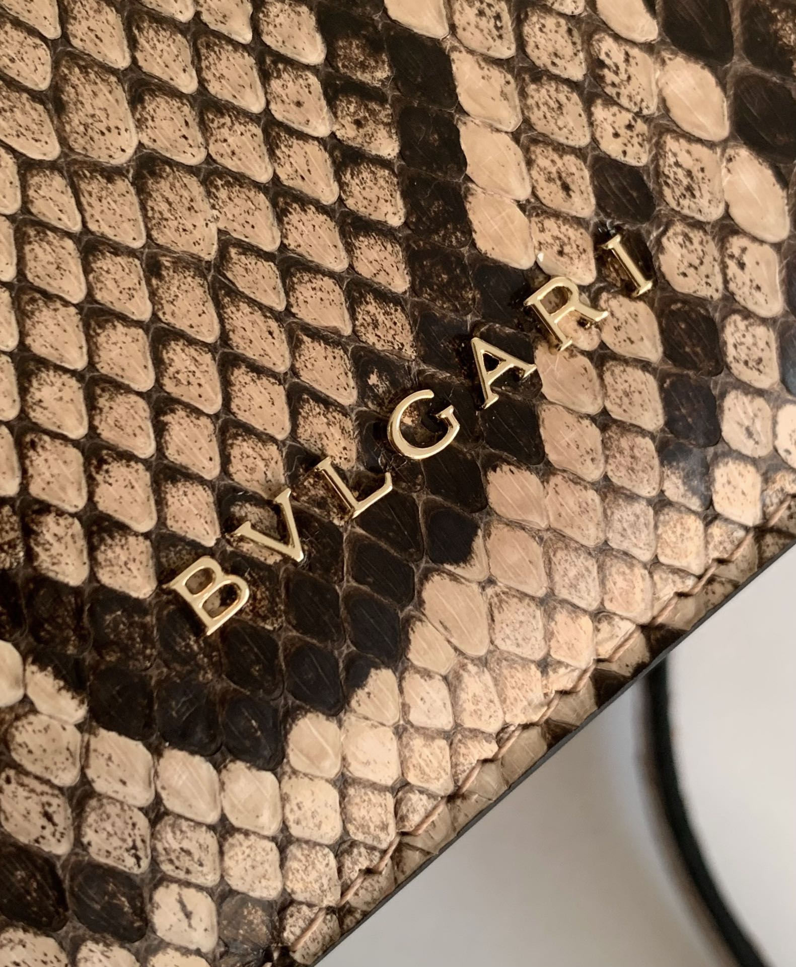 Bvlgari Serpenti Forever Mini Top Handle in Grey Python Skin